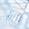 Glass Teardrop Pendant Decoratoins HJEW-AB00620-3