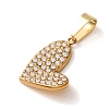 304 Stainless Steel Micro Pave Clear Cubic Zirconia Pendants CU-CBA703A-04G-01-2