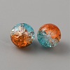 Two Tone Transparent Crackle Glass Beads GLAA-WH0038-15D-2