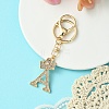 Golden Alloy Rhinestone Keychain KEYC-YW00105-01-1