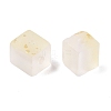 Frosted Glass Beads with Golden Glitter Powder DGLA-NH001-6mm-01A-2