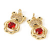 2Pcs Brass Micro Pave Cubic Zirconia Pendants KK-TA0002-81B-1