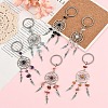 10Pcs Alloy Natural & Synthetic Mixed Stone Feather Keychains KEYC-YW00208-4