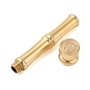 Golden Tone Brass Wax Seal Stamp Head with Bamboo Stick Shaped Handle LS-STAM-K001-05G-W-2