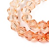 Gradient Color Baking Paint Glass Bead Strands DGLA-A039-T6mm-A04-3