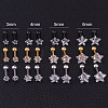 316L Surgical Stainless Steel Clear Cubic Zirconia Star Cartilage Earrings WGC4894-12-1