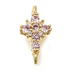Brass Pave Cubic Zirconia Connector Charms KK-M101-03B-G02-1