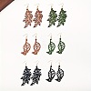 Hollow Iron Wood Dangle Earrings for Women WG4C2E1-01-2