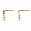 Brass Micro Pave Clear Cubic Zirconia Stud Earrings EJEW-S210-015E-NR-3