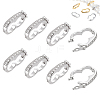 8Pcs Rack Plating Brass Micro Pave Clear Cubic Zirconia Twister Clasps ZIRC-WR0001-04P-1