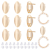 BENECREAT 12Pcs Brass Oval Stud Earring Findings KK-BC0010-90-1