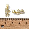 Rack Plating Real 18K Gold Plated Brass Micro Pave Cubic Zirconia Pendants KK-B084-11G-3