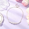Round White Shell Pearl Graduated Beaded Necklaces for Women NJEW-JN05305-1