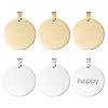 10Pcs 2 Colors Anti-Tarnish 201 Stainless Steel Pendants STAS-DC0016-65-1
