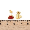 Brass Enamel Stud Earrings for Women EJEW-A126-05B-G-3