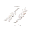 Dyed Natural Shell Beaded Dangle Earrings for Women EJEW-TA00549-4