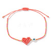 Glass Seed Bead & Glass Braided Bead Bracelets PP1183-3-1
