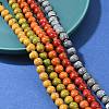 Handmade Fancy Antique Glazed Porcelain Ceramic Round Beads Strands PORC-L019-8mm-M-5
