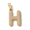 304 Stainless Steel Micro Pave Clear Cubic Zirconia Pendants CU-CBA703A-05G-H-1