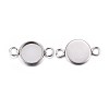 Non-Tarnish 304 Stainless Steel Cabochon Connector Settings LS-X-STAS-F191-15P-A-2