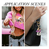 Alloy Resin Heart Keychains KEYC-TADJ0002-01G-B-7