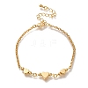 Heart Brass Link Bracelets BJEW-L696-0259G-1