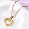 Hollow Heart 304 Stainless Steel Pendant Necklaces NJEW-M096-13G-1