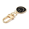 Smiling Face Enamel Pendant Decorations KEYC-WH0036-08LG-07-3