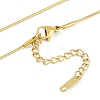 Ion Plating(IP) 304 Stainless Steel Round Snake Chain Textured Bar Pendant Necklaces for Women NJEW-K276-15G-2