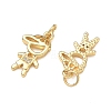 Brass Micro Pave Clear Cubic Zirconia Pendants CU-CBA9AFC-01G-21-2