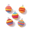 Rainbow Color Resin Waxberry Pendants PALLOY-JF02777-1