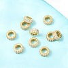 Brass Micro Pave Cubic Zirconia European Beads ZIRC-D026-07G-5