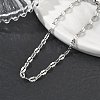 304 Stainless Steel Dapped Chains Bracelets for Women BJEW-D466-08A-P-5