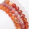 4Pcs 4 Style Mixed Natural Agate Beaded Stretch Bracelets Set BJEW-JB08780-6