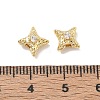 Brass Micro Pave Clear Cubic Zirconia Beads CU-CBA91C0-02G-3