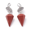 Natural Red Jasper Pendants G-O194-14-2