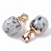 Top Golden Plated Natural Sesame Jasper Pendants G-T131-03G-3
