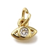 Brass Micro Pave Clear Cubic Zirconia Pendants ZIRC-I070-026G-1