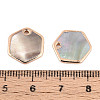 Natural Black Lip Shell Hexagon Charms BSHE-T014-05-3