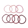 7Pcs Dyed Natural Malaysia Jade Rondelle Beads Stretch Bracelets for Women BJEW-JB13046-5