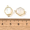 Brass Pave Natural White Shell Connector Charms KK-E794-01G-07-3