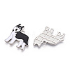 Rack Plating Alloy Enamel Dog Pendants PALLOY-T075-157A-2