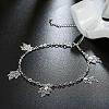 European and American Fashion Brass Leaf Charm Anklets For Ladies Summer Holiday AJEW-BB14802-S-6