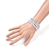 Chips Natural Larimar & Blue Lace Agate & Kunzite Beaded Stretch Bracelets Sets BJEW-JB05332-01-4