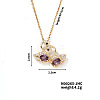 Elegant Brass Rhinestone Swan Pendant Necklace for Chic and Trendy Look ZH9986-2-1