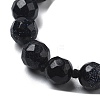 Faceted Round Natural Blue Goldstone Beaded Necklaces NJEW-F327-01A-01-2