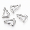 Tarnish Resistant 304 Stainless Steel Open Heart Charms STAS-H420-22P-1