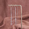 Anti-Tarnish Rhodium Plated 925 Sterling Silver Star with Chain Tassel Dangle Earrings JE1045A-7