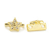 Rack Plating Brass Pave Cubic Zirconia Slide Charms KK-G464-02G-1