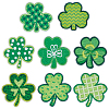 32Pcs 8 Styles Clover Computerized Embroidery Polyester Iron on/Sew on Patches PATC-CY0001-57-1